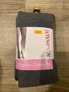 Fashion Cotton Rib Socks - Gray, Large